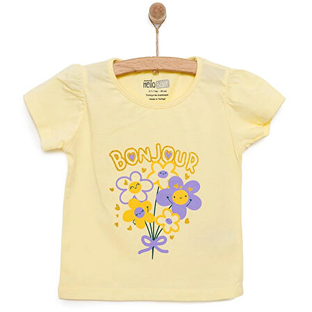 HelloBaby Basic Kız Çiçek Baskılı T-Shirt Kız Bebek