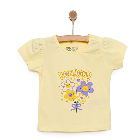 HelloBaby Basic Kız Çiçek Baskılı T-Shirt Kız Bebek