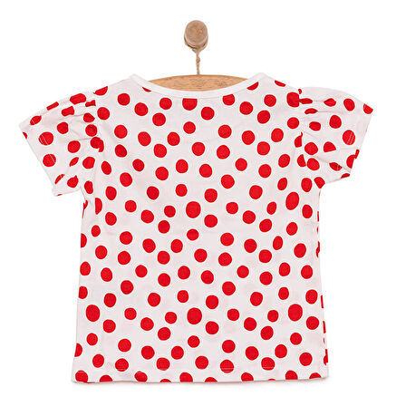 HelloBaby Basic Kız Puantiye Desenli  Baskılı T-Shirt Kız Bebek