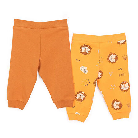 HelloBaby Basic Erkek Aslan Baskılı 2li Patiksiz Alt Erkek Bebek