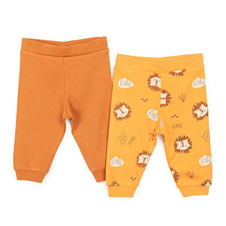 HelloBaby Basic Erkek Aslan Baskılı 2li Patiksiz Alt Erkek Bebek