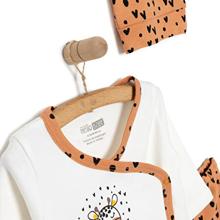 HelloBaby Kız Zıbın-Şapka-Patikli Alt Kız Bebek