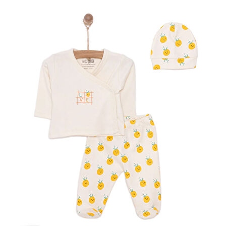HelloBaby Kız Zıbın-Şapka-Patikli Alt Kız Bebek