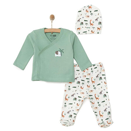 HelloBaby Erkek Zıbın-Şapka-Patikli Alt Erkek Bebek