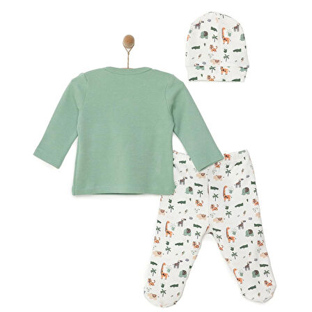 HelloBaby Erkek Zıbın-Şapka-Patikli Alt Erkek Bebek