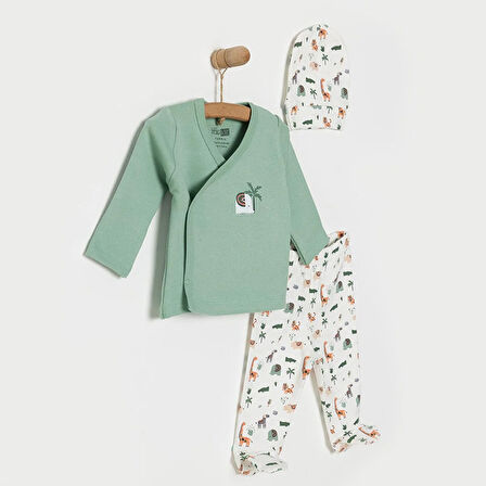 HelloBaby Erkek Zıbın-Şapka-Patikli Alt Erkek Bebek