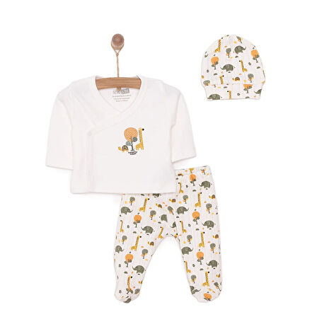 HelloBaby Yenidoğan Zıbın-Şapka-Patikli Alt 3lü Set Erkek Bebek