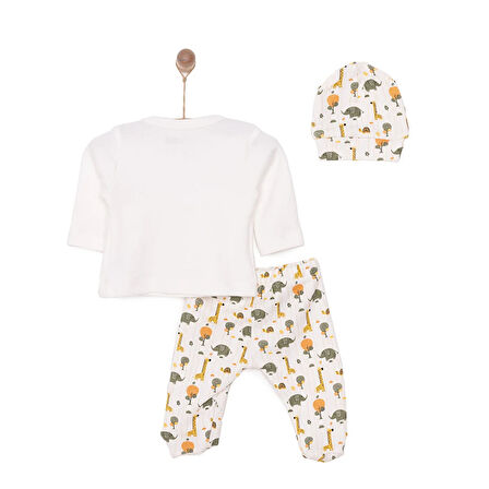 HelloBaby Yenidoğan Zıbın-Şapka-Patikli Alt 3lü Set Erkek Bebek