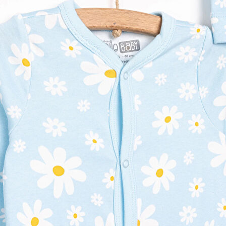 HelloBaby Yenidoğan Çiçek Baskılı Kız Tulum-Şapka Kız Bebek