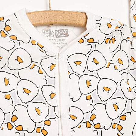 HelloBaby Yenidoğan Hayvanlar Baskılı Kız Tulum-Şapka Kız Bebek