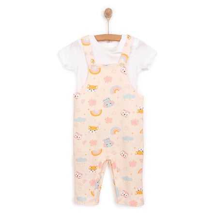 HelloBaby Yenidoğan Salopet Tshirt Takım Unisex