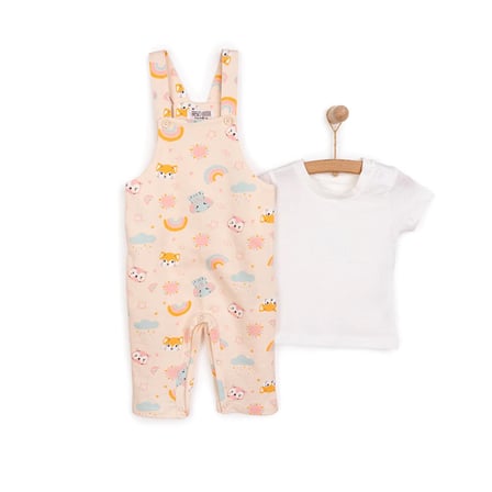 HelloBaby Yenidoğan Salopet Tshirt Takım Unisex