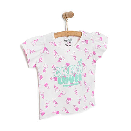 HelloBaby Basic Kız Lale Desenli T-Shirt Kız Bebek