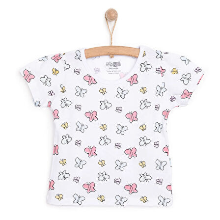 HelloBaby Basic Kız Kelebek Desenli T-Shirt Kız Bebek
