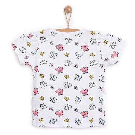 HelloBaby Basic Kız Kelebek Desenli T-Shirt Kız Bebek