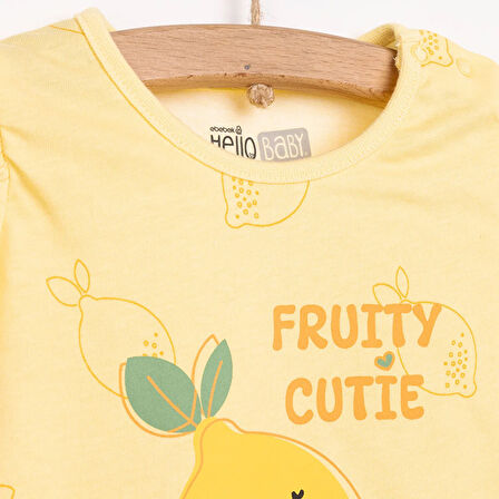 HelloBaby Basic Kız Limon Desenli T-Shirt Kız Bebek