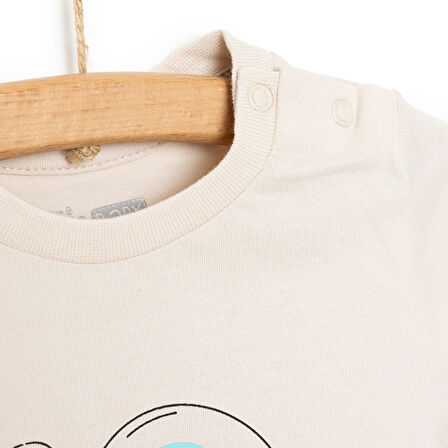 HelloBaby Basic Erkek Astro Dinozor Baskılı T-Shirt Erkek Bebek