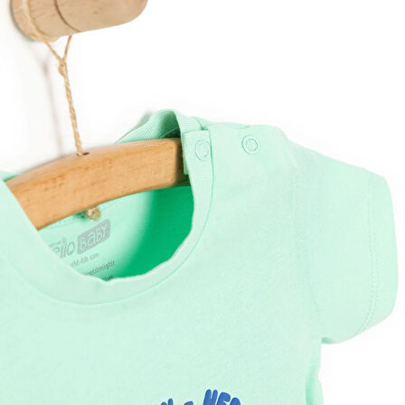 HelloBaby Basic Erkek Deniz ve Palmiye Baskılı T-Shirt Erkek Bebek