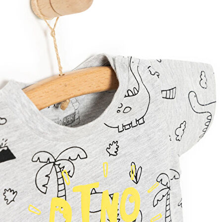 HelloBaby Basic Erkek Dino Eşler Baskılı T-Shirt Erkek Bebek