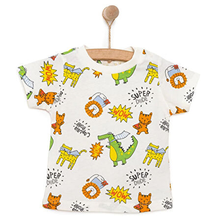 HelloBaby Basic Erkek Hayvan Baskılı T-Shirt Erkek Bebek