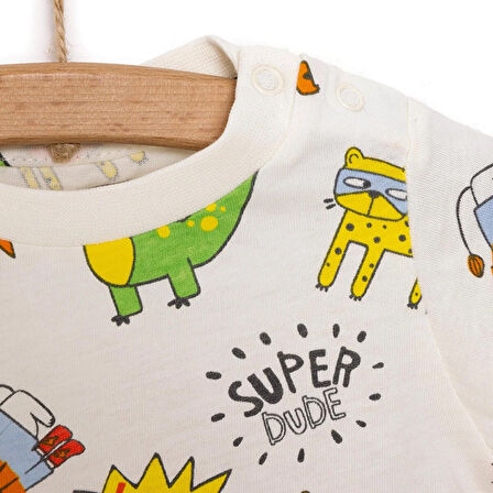 HelloBaby Basic Erkek Hayvan Baskılı T-Shirt Erkek Bebek