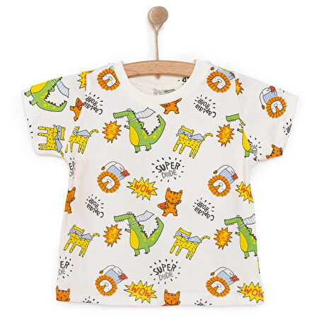 HelloBaby Basic Erkek Hayvan Baskılı T-Shirt Erkek Bebek