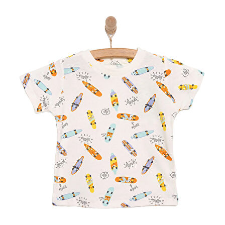 HelloBaby Basic Erkek Kaykay Baskılı T-Shirt Erkek Bebek