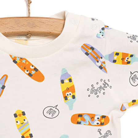 HelloBaby Basic Erkek Kaykay Baskılı T-Shirt Erkek Bebek