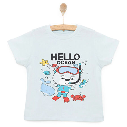 HelloBaby Basic Erkek Okyanus Baskılı T-Shirt Erkek Bebek