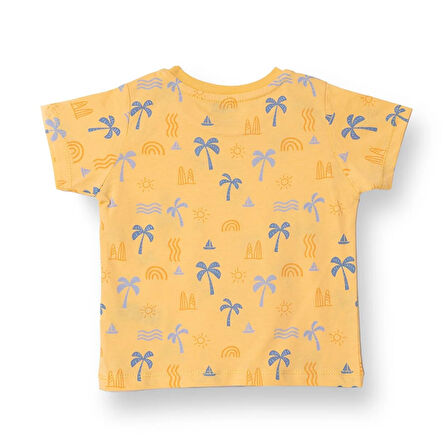 HelloBaby Basic Erkek Palmiye Ağacı Baskılı T-Shirt Erkek Bebek