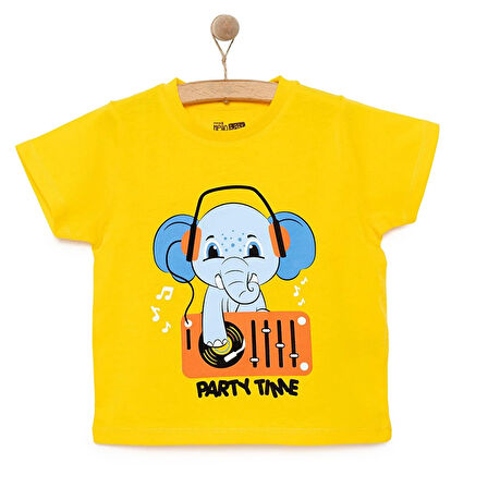 HelloBaby Basic Erkek Parti Fil Baskılı T-Shirt Erkek Bebek