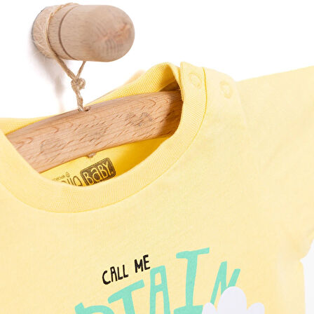 HelloBaby Basic Erkek Pilot Zürafa Baskılı T-Shirt Erkek Bebek