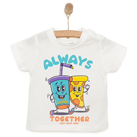 HelloBaby Basic Erkek Pizza Baskılı T-Shirt Erkek Bebek