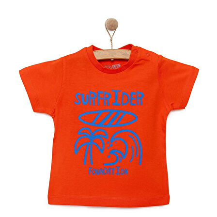 HelloBaby Basic Erkek Sörf Baskılı T-Shirt Erkek Bebek