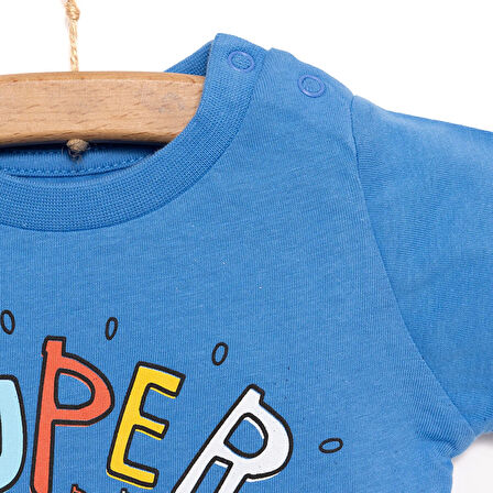 HelloBaby Basic Erkek Süper Dinozor Baskılı T-Shirt Erkek Bebek