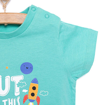 HelloBaby Basic Erkek Uzay Baskılı T-Shirt Erkek Bebek