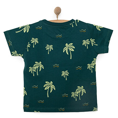 HelloBaby Basic Erkek Yaprak Baskılı T-Shirt Erkek Bebek