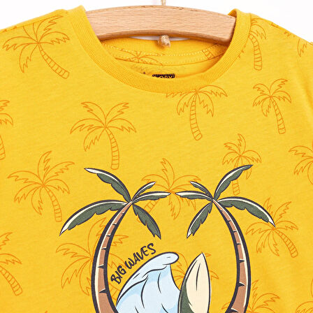 HelloBaby Basic Erkek Sörf Baskılı T-Shirt Erkek Bebek