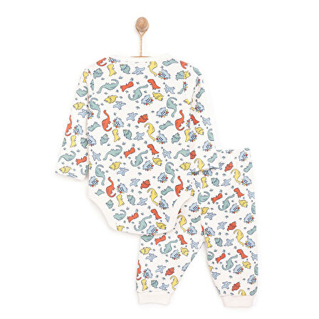 HelloBaby Hayvanlar  Baskılı Yenidoğan Erkek Body-Patiksiz Alt Erkek Bebek