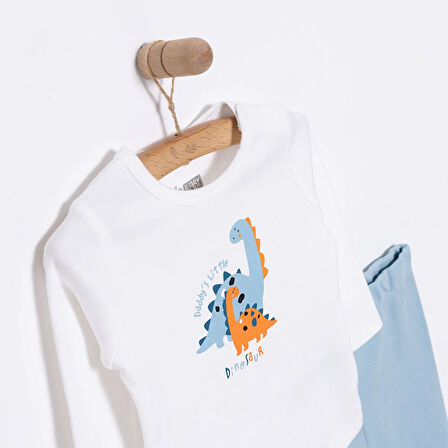 HelloBaby Dinazor Baskılı Yenidoğan Erkek Body-Patikli Alt Erkek Bebek