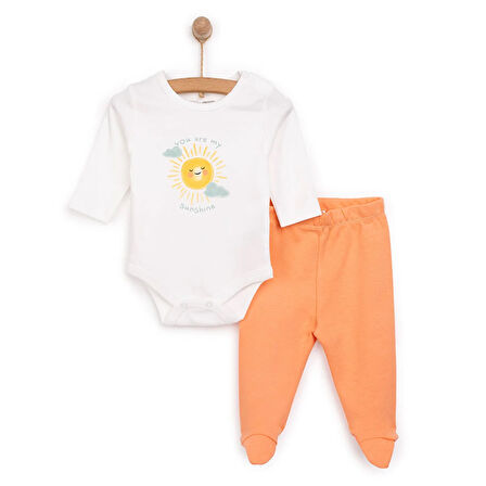 HelloBaby Güneş Baskılı Yenidoğan Kız Body-Patikli Alt Kız Bebek