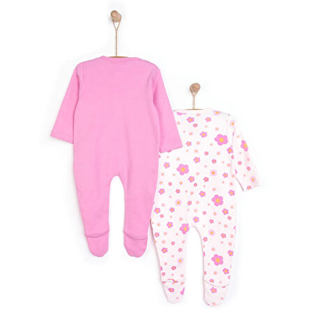 HelloBaby Yenidoğan Kız  2li Patikli Tulum Kız Bebek