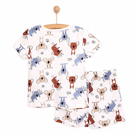 HelloBaby Erkek Kısa Kol Koala Desenli Bisiklet Yaka Pijama Takımı