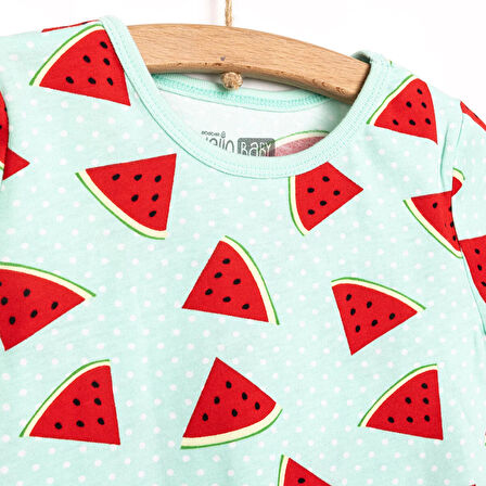 HelloBaby Kısa Kol Karpuz Desenli Bisiklet Yaka Pijama Takımı