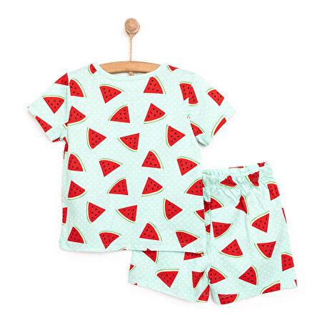 HelloBaby Kısa Kol Karpuz Desenli Bisiklet Yaka Pijama Takımı