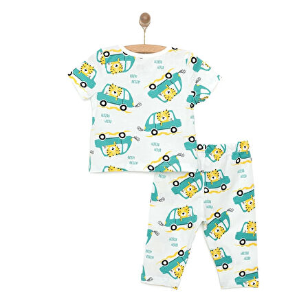 HelloBaby Erkek Kısa Kol Kaplan Desenli Bisiklet Yaka Pijama Takımı