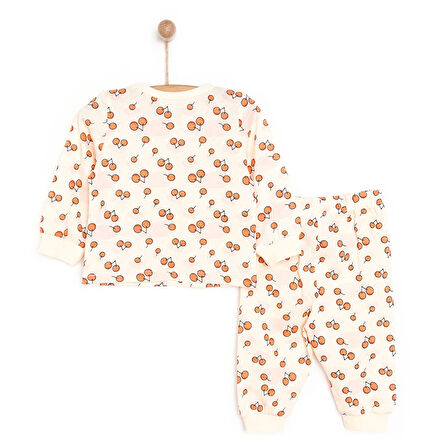 HelloBaby Kız Kiraz Desenli Uzun Kol Pijama Takımı