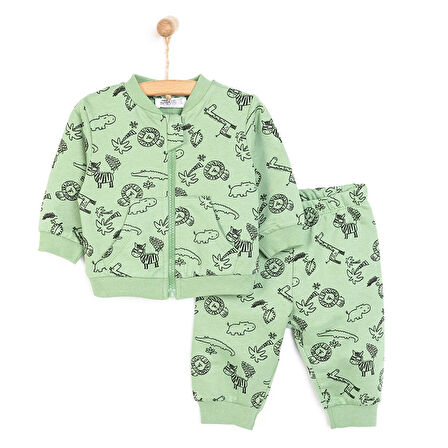 HelloBaby Basic Erkek Hayvan Desenli Eşofman Takımı Erkek Bebek
