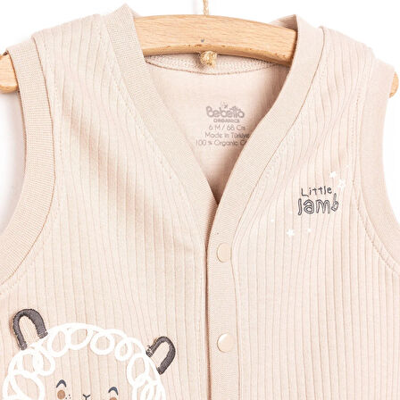Bebetto Yenidoğan Organic Little Lamb Yelek Kız Bebek