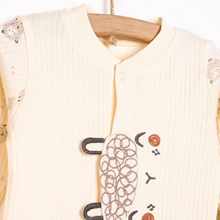 Bebetto Yenidoğan Organic Little Lamb Kız Hırka-Patikli Alt Kız Bebek